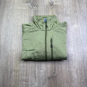 Mammut Mens Green Waffle Mock Neck Outdoor Half Zip Pullover Sweatshirt Large